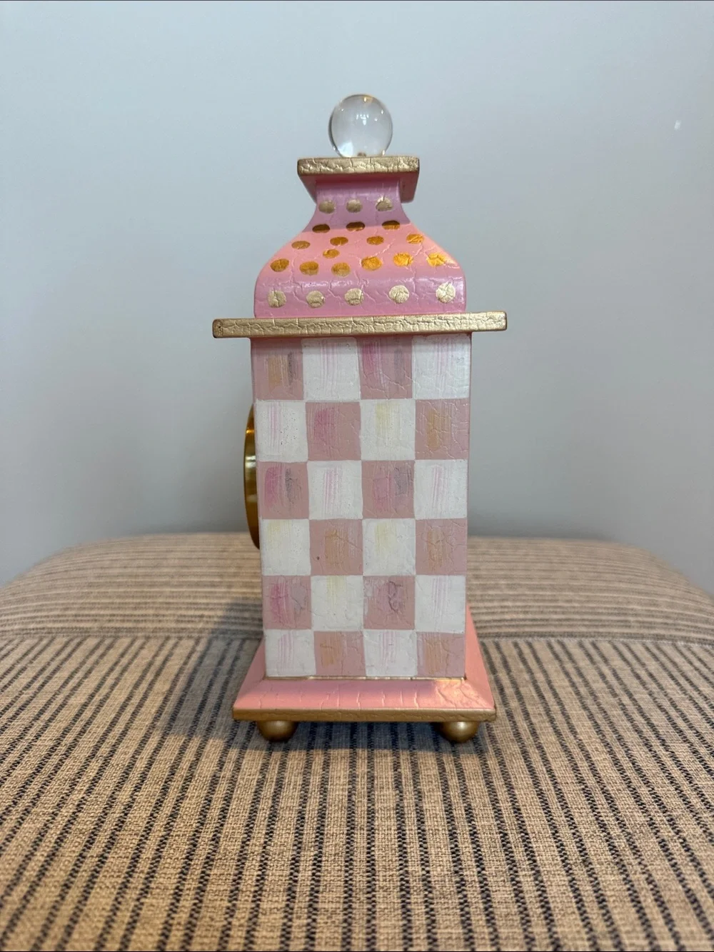 MacKenzie-Childs Rosy Check Desk Clock